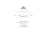 MEAT INSPECTION ACT - Alberta · MEAT INSPECTION ACT Chapter M-9 Table of Contents 1 Definitions 2 Inspectors 3.1 Licences 4 Slaughter of animals 5 Sale of meat 6 Condemning meat