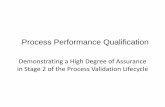 Process Performance Qualification€¦ · the manufacturing process…process should be capable and stable to assure continued safe products that perform adequately Process Validation