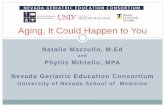 Aging, It Could Happen to You...Natalie Mazzullo, M.Ed and Phyllis Militello, MPA Nevada Geriatric Education Consortium University of Nevada School of Medicine Aging, It Could Happen