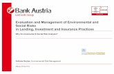 Evaluation and Management of Environmental and Social Risks in … · 2010-06-02 · Accidents, natural hazards, natural disaster (site or the border area) Reputation Risk: Community