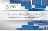 Distance Education Policy - TECODeL Open Distance and Electronic Learning ODL Open and Distance Learning OUM Open University of Mauritius PRIMTAF Programme de Renforcement Institutionnel