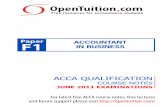 Paper ACCOUNTANT F1 IN BUSINESS · 2016-12-08 · June 2011 Examinations Paper F1 2 Paper F1 Forums on OpenTuition.com F1 Forum Support - post your questions to get help from other