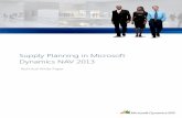 Supply Planning in Microsoft Dynamics NAV 2013 · DESIGN DETAILS: SUPPLY PLANNING 5IN MICROSOFT DYNAMICS NAV 2013 CENTRAL CONCEPTS OF THE PLANNING SYSTEM The planning functions are