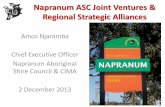 Napranum ASC Joint Ventures & Regional Strategic Alliances · 2018-08-22 · Napranum Joint Ventures & Regional Strategic Alliances 1. MiHaven (Private Sector) & NASC Joint Venture
