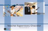 Teacher Supervisory Checklist - CTTEAM · The Teacher Supervisory Checklist, which is based on the Connecticut Guidelines for Training and Support of Paraprofessionals Working with