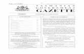 VOL. CCCXXII OVER THE COUNTER SALES ... - gazette.tas.gov.au · no. 21 414—26 march 2014—304634—1 [421] vol. cccxxii over the counter sales $2.75 including g.s.t. tasmanian