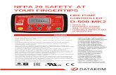 NFPA 20 SAFETY AT YOUR FINGERTIPS - DATAKOM · NFPA 20 SAFETY AT YOUR FINGERTIPS FIRE PUMP CONTROLLER D-500-MK2 NFPA 20 INTERNET BASED MULTI-PROTOCOL FLEXIBLE WITH PLUG-IN MODULES