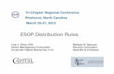 ESOP Distribution Rules · cost basis of $1,000 and FMV of $2,000 plus $100 cash oTaxable amount: $1,100 (cash + cost basis of shares) o“Normal Withholding” = $220 ($1,100 x 20%)
