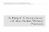 WATER POLICY CONSIDERATIONS Deploying Solar Power in the … · 2018-04-07 · WATER POLICY CONSIDERATIONS . Deploying Solar Power in the State of Arizona: A Brief Overview of the