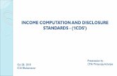 INCOME COMPUTATION AND DISCLOSURE STANDARDS - (‘ICDS’) · the Tax Audit Report (TAR) i.e. Form 3CD • Items not specifically covered by any ICDS (e.g.: leases, intangible assets,