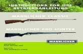 InstructIons for use BetrIeBsAnLeItunG MAnnLIcHer cLAssIc ... · MANNLICHER CLASSIC MANNLICHER PRO HUNTER PREFACE This manual and the warnings contained herein must be read and understood