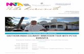 Southern India Culinary Immersion Tour with Peter Kuruvita · Southern India Culinary Immersion Tour with Peter Kuruvita Itinerary for Southern India Culinary Immersion Tour with