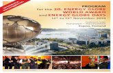 for the 20. ENERGY GLOBE WORLD AWARD and ENERGY GLOBE … · - 1 - Live broadcast on . ! ENERGY GLOBE DAYS . in Espoo/Finland. Tuesday 12th November . Presenter of the conference: