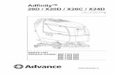 Adfinity TM 20D / X20D / X20C / X24D - Floor Equipment Parts...2007-01 2009-10 AdfinityTM 20D / X20D / X20C / X24D 1 9096911000(4)2009-10 WHEN ORDERING PARTS * Use the 8, 9 or 10 digit