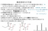 構造解析の手順 - 北海道大学lab.agr.hokudai.ac.jp/ms-nmr/20170615.pdf86 m/z 57 29 71 15 29 57 71 43 15 43 15 71 構造解析の手順 ①マススペクトルの一番右のピークから分子の質量を読み取る