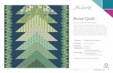 Arise Quilt · 2018-09-01 · the quilt top to remove any wrinkles and trim away any stray threads on the wrong side of the quilt top. 9. Layer the backing, batting, and quilt top;