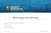 Metrology and Sensing - uni-jena.de · 2018-11-20 · 2 Schedule Optical Metrology and Sensing 2018 No Date Subject Detailed Content 1 16.10. Introduction Introduction, optical measurements,