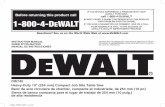 IN MOST CASES, A D WALT 1-800-4-DeWALT · 2016-04-26 · illustrated in Fig. A. A temporary adapter, ... riving knife and anti-kickback) for every operation for which they can be