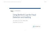 Using Benford'sLaw for Fraud Detection and Auditing...Using Benford'sLaw for Fraud Detection and Auditing Don Sparks, CIA, CISA, CRMA, ARM Audimation Services Inc. Using Benford's