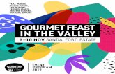 GOURMET FEAST IN THE VALLEY · of modern cooking’ at Gourmet Feast in the Valley. Bookable in advance, each Wine & Sign ticket includes a signed copy of Marco’s legendary book