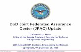 DoD Joint Federated Assurance Center (JFAC) Updatemanagement, distribution, and tracking of engineering tools 05-2017 • Compile user and developer findings and inputs, comment, and