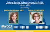 Shelley Fuld Nasso, MPP Kristin McNiff, MPH · 10 cancer survivors, as well as Technical Expert Panel (TEP) Solicited input from cancer survivors through various social media platforms.
