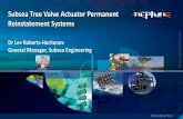 Subsea Tree Valve Actuator Permanent Reinstatement Systems · Permanent Tree Valve Actuator Reinstatement System Problem Overview Seal Failure on Subsea Tree valve actuators (PWV,