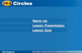 1010-2-2 Circles - Plain Local School District - Circles.pdf · Holt Algebra 2 1010-2-2 CirclesCircles Holt Algebra2 Warm Up Lesson Presentation Lesson Quiz . Holt Algebra 2 10-2