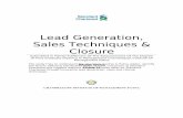 Lead Generation, Sales Techniques & 1 Lead Generation, Sales Techniques & Closure, Manish Verma, 13-
