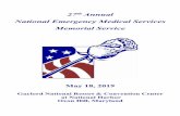 27th Annual National Emergency Medical Services …...Eric Johnson Director, National EMS Memorial Service Executive Director, Supporting Heroes Invocation Amelie Buchanan Flight Chaplain
