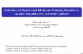 Valuation of Guaranteed Minimum Maturity Benefits in ... · Valuation of Guaranteed Minimum Maturity Beneﬁts in variable annuities with surrender options ... A variable annuity