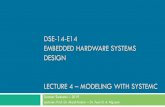 DSE-14-E14 EMBEDDED HARDWARE SYSTEMS DESIGN LECTURE … · 2019-05-02 · DSE-14-E14 EMBEDDED HARDWARE SYSTEMS DESIGN LECTURE 4 – MODELING WITH SYSTEMC Summer Semester – 2019