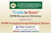 “Cradle to Grave” · “Cradle to Grave” NORM Management Workshop. September 22, 2019. NORM Packaging/Transport/Disposal Options . US-International Transportation & Disposal