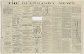 V THE GLENGARRY NEWS. - Glengarry County Archives · V ( THE GLENGARRY NEWS. VOL. VI. ALEXANDRIA ONT., FRIDAY, AUGUST 20, 1897. NO. 30. O5Lit0arry —18 rOBLISHED— EVEUY FRIDAY