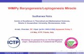 WIMPy Baryogenesis/Leptogenesis Miracleindico.ictp.it/event/7625/session/153/contribution/447/... · 2016-05-06 · A TeV scale model for WIMPy Leptogenesis Arnab, Chandan,SP,Utpal[arXiv:1605.01292]