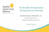 The Benefits of Acupuncture During Cancer Survivorship...Acupressure for Self Care • Patients and caregivers can perform acupressure on their own as needed • Uses pressure on points