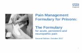 Pain Management Formulary for Prisons: The …...This formulary should be read alongside the Prison Pain Management Formulary Implementation Guide (link) Relevant NICE guidance and