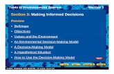 Section 3: Making Informed Decisionsfuenscience.weebly.com/.../1/3/...decision_making.pdf · Tools of Environmental Science Section 3 An Environmental Decision-Making Model •A decision-making