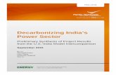 Decarbonizing India’s Power Sector · Decarbonizing India’s Power Sector . Preliminary Synthesis of Project Results from the U.S.-India Model Intercomparison . ... CEA Central