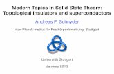 Modern Topics in Solid-State Theory: Topological ... · Max-Planck-Institut für Festkörperforschung, Stuttgart Andreas P. Schnyder January 2016 Modern Topics in Solid-State Theory: