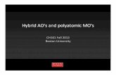 Hybrid AO's and polyatomic MO's - Boston Universityquantum.bu.edu/courses/ch102-spring-2015/quantum notes... · Hybrid AO's and polyatomic MO's CH101 Fall 2012 Boston University.