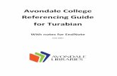 Avondale College Referencing Guide for Turabian · Avondale College Referencing Guide for Turabian (Updated June 2017) Page 2 Print Resources – Books Books Reference List Notes