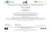 PRODUCT CONFORMITY CERTIFICATE · PRODUCT CONFORMITY CERTIFICATE This is to certify that the MAC GMS800 Manufactured by: SICK AG Poppenbütteler Bogen 9b ... This certification is