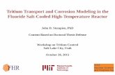 Tritium Transport and Corrosion Modeling in FHRstcw15.mit.edu/sites/default/files/documents/Tritium...Tritium Transport and Corrosion Modeling in the Fluoride Salt-Cooled High-Temperature