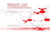 MANUAL FOR TRANSPLANT COORDINATORSjeevandan.gov.in/PDF's/TransplantManual.pdf · MANUAL FOR TRANSPLANT COORDINATORS Editors Dr. G Swarnalatha Dr. Manisha Sahay Organising Secretary