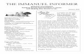 THE IMMANUEL INFORMERstorage.cloversites.com/immanuellutheranchurch4... · THE IMMANUEL INFORMER January 2016 MISSION STATEMENT Building Strong Relationships in Christ, And Making