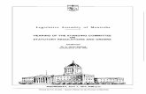 Legislative Assembly of Manitoba HEARING OF THE …Legislative Assembly of Manitoba HEARING OF THE STANDING COMMITTEE ON STATUTORY REGULATIONS AND ORDERS Chairman Mr. D. James Walding