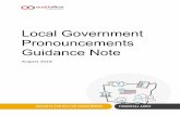 Local Government Pronouncements Guidance Note · • Updates end of year financial reporting information for 2017–18 and the Financial Data Return (FDR) for changes in the Local