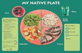 MY NATIVE PLATE...MY NATIVE PLATE Fruit Water Vegetables Grain/ Starch Protein Use your plate as a guide to help you eat in a healthy way!, 1. Fill half of your plate with vegetables.,