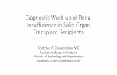 Diagnostic Work-up of Renal Insufficiency in Solid Organ ......Diagnostic Work-up of Renal Insufficiency in Solid Organ Transplant Recipients Beatrice P. Concepcion MD ... • To enumerate